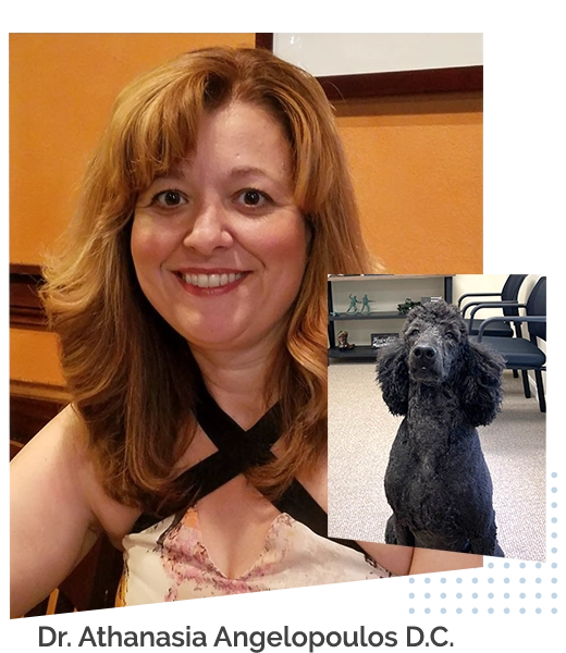 Chiropractor Frankfort KY Athanasia Angelopoulos With Office Dog